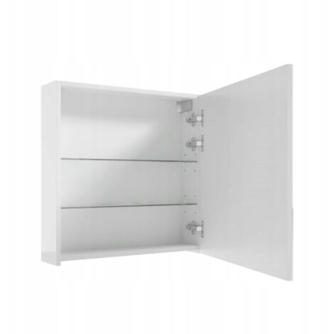 Meuble de salle de bain suspendu avec miroir, blanc, 60x60x13,5 cm, Salsa