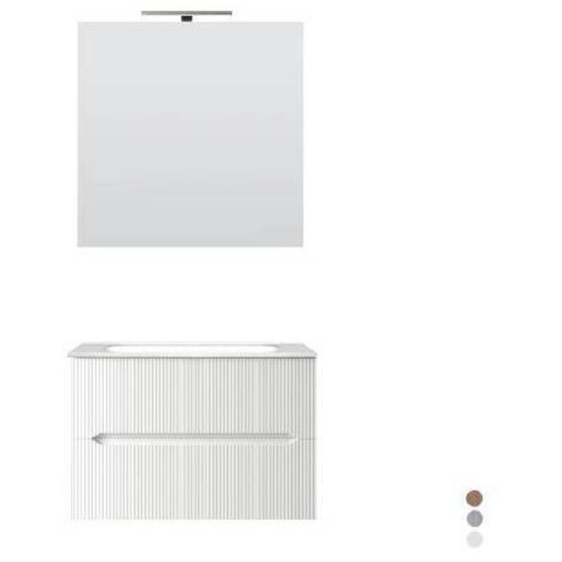 Meuble de salle de bain suspendu linea stick cannettato 70 cm