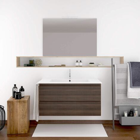 Meuble de salle de bain suspendu MIZAR avec miroir et lavabo - FR�NE TEA -