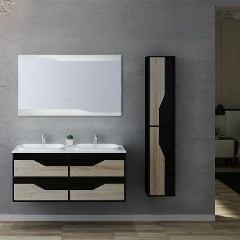 DISTRIBAIN Meuble de salle de bain URBINO 1200 Scandinave et Noir