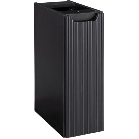 Meuble de salle de bain VANO – 1 porte – Noir mat – L20 × P39 × H57 cm – À suspendre