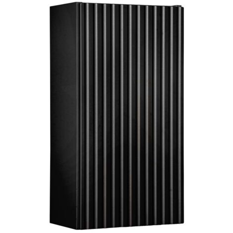 Meuble de salle de bain VANO – 1 porte – Noir mat – L30 × P18 × H57 cm – À suspendre