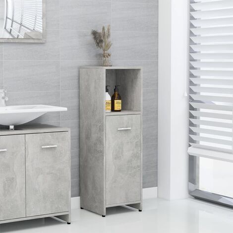 Meuble de salle de bain Vintage,Aromire de rangement Toilette Gris béton 30x30x95 cm Aggloméré -68271