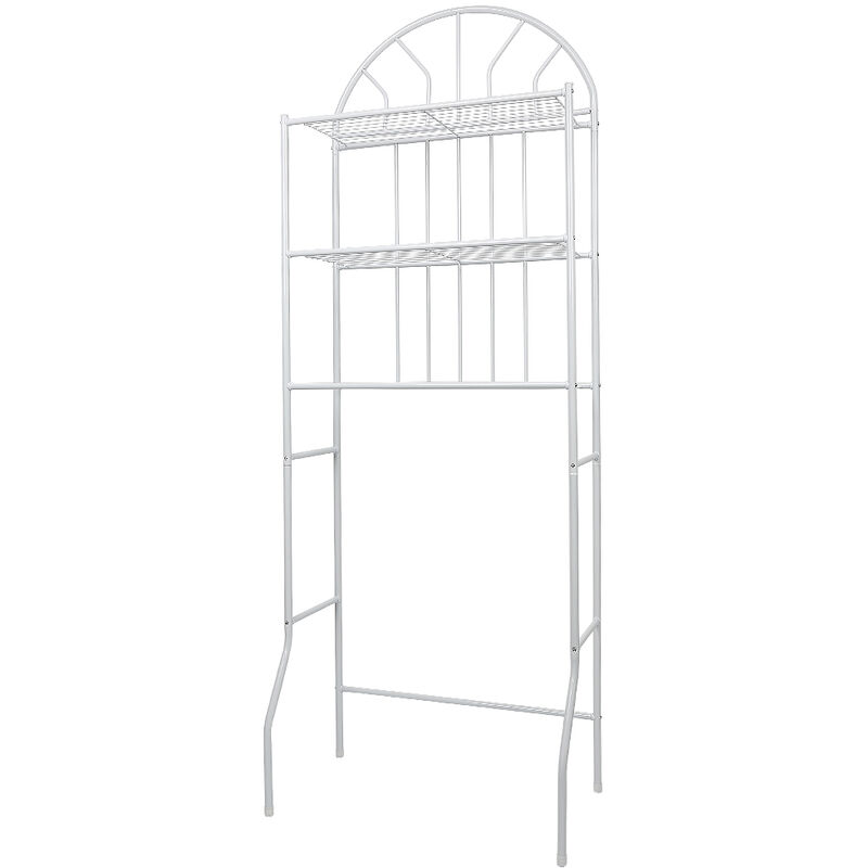 Meuble étagère pour dessus wc en fer stockage et rangement wc et salle de bain - blanc