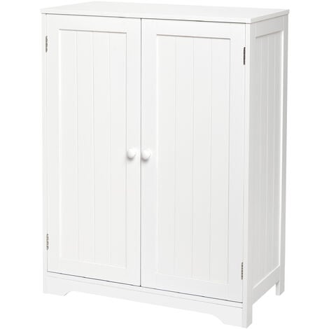 Meuble de Salle de Bain,de Rangement Buffet avec2 Portes,3 Étagères Moderne MDF Peinture, pour Salon Chambre Entrée Cusine -Mondeer