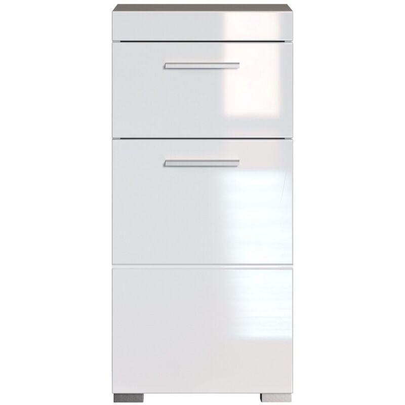 Meuble de Salle de Bain Amanda, Panneau Aggloméré Mélaminé, Blanc, 37x79x31 cm