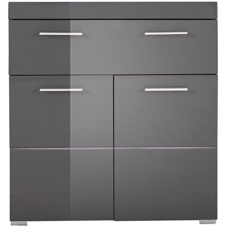 Meuble de Salle de Bain Amanda, Panneau Aggloméré Mélaminé, Gris, 73x79x31 cm