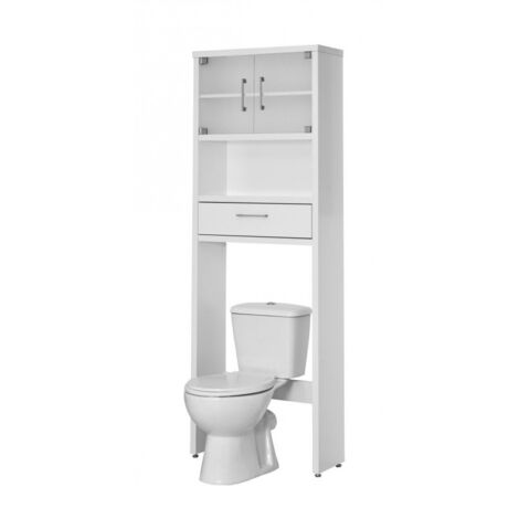 Meuble de salle de bains au-dessus des toilettes Gala 8950 TOPKIT, colonne de salle de bains. Etagère au-dessus du meuble de toilette Dimensions : 194x65x25 cm  Blanc