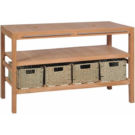 Meuble de Salle de Bain Bois de Teck Massif Rangement Multi-modèle vidaXL
