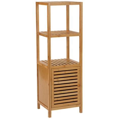 Meuble De Salle De Bains En Bambou 36x33x110cm Ba73110 - Andrea House