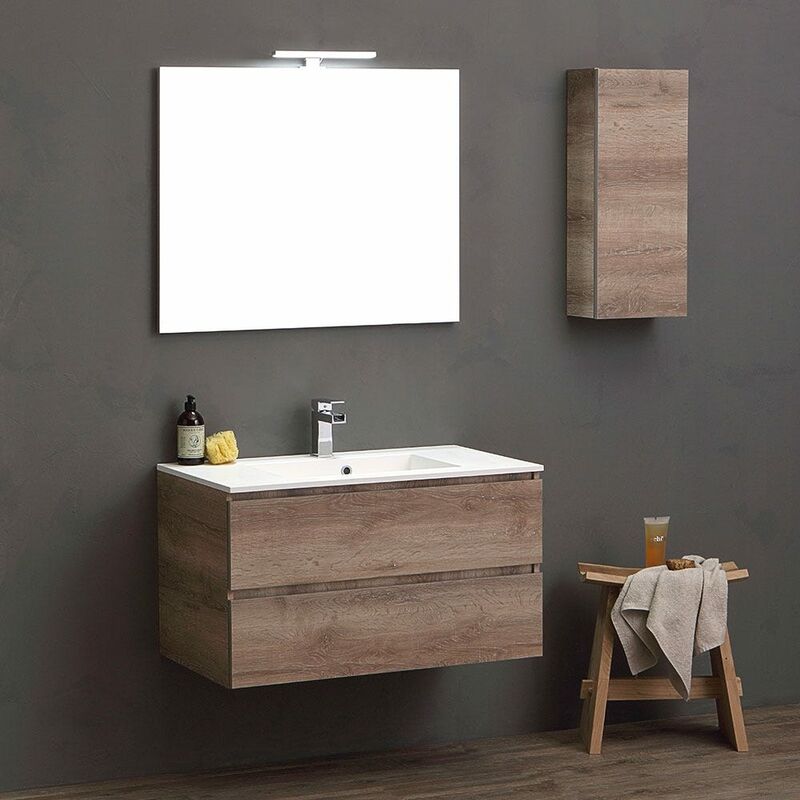 MEUBLE DE SALLE DE BAINS MODULABLE SUSPENDU AVEC LAVABO