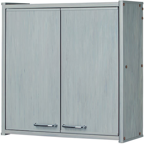 Meuble de salle de bains suspendu en PVC pour intérieur/extérieur Dim : 59 x 59 x 21 cm chêne