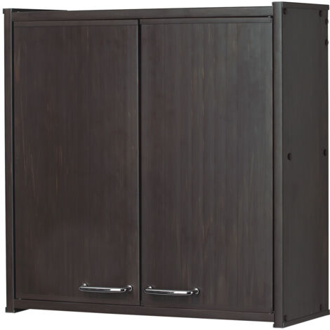 Meuble de salle de bains suspendu en PVC pour intérieur/extérieur Dim : 59 x 59 x 21 cm wengé