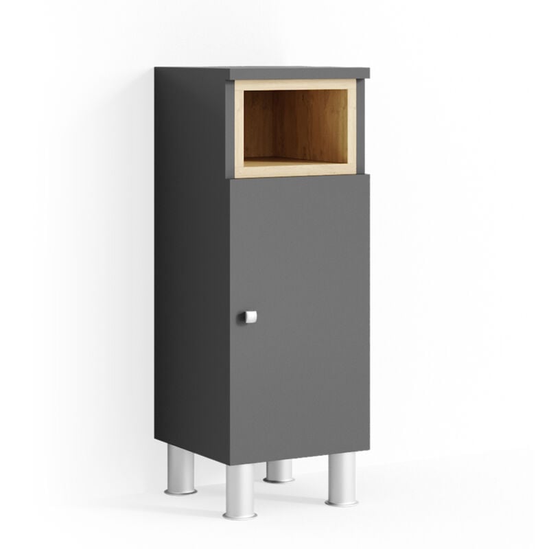 Vicco - Meuble de rangement de salle de bain Aquis, Anthracite, 30 x 71.8 cm