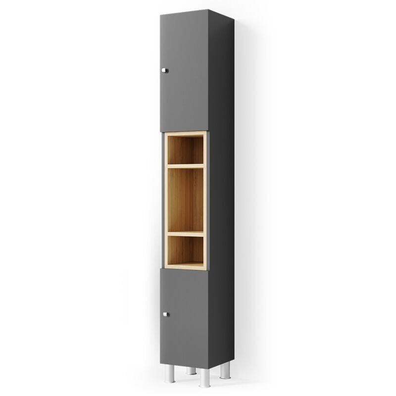 Vicco - Meuble de rangement de salle de bain Aquis, Anthracite, 30 x 190 cm
