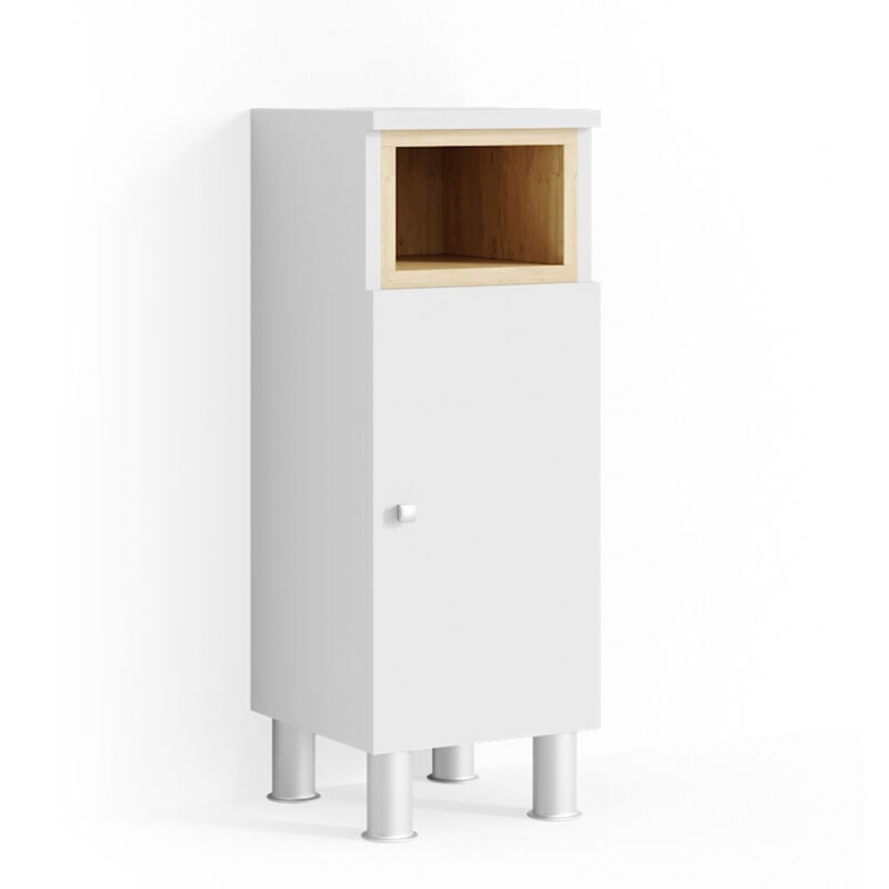 Vicco - Meuble de rangement de salle de bain Aquis, Blanc, 30 x 71.8 cm