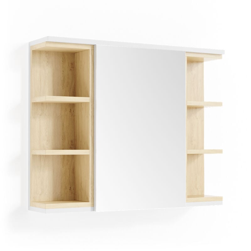Vicco - Armoire de toilette Aquis, Blanc, 79.6 x 64 cm