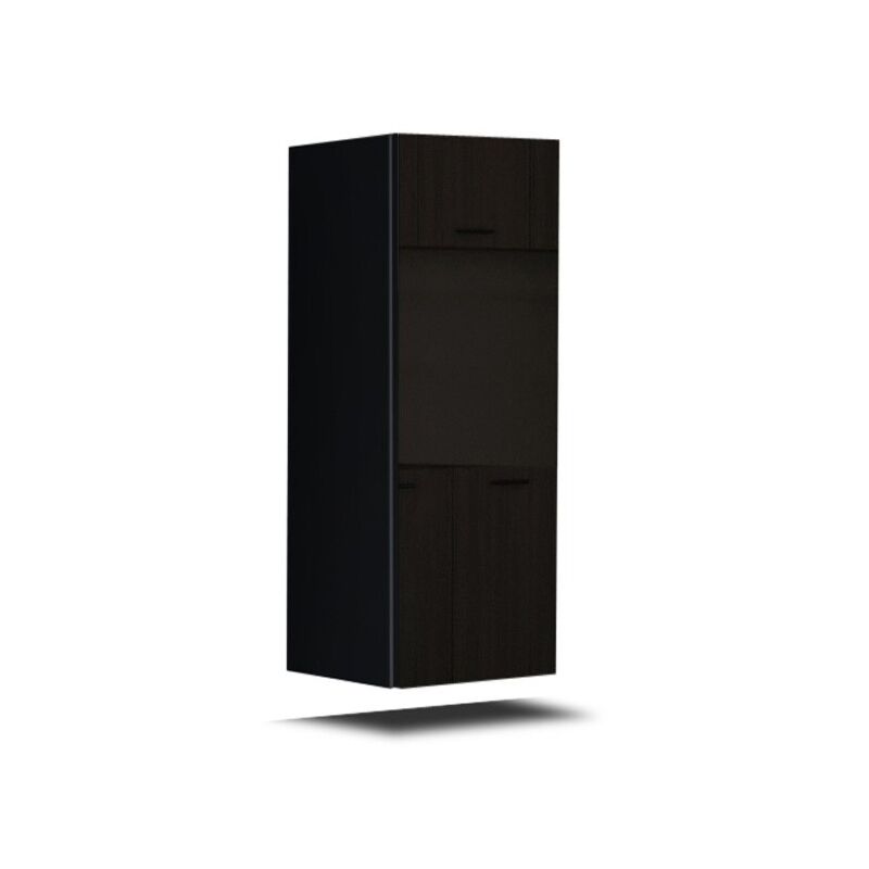 Meublorama - Meuble de salon noir collection cepto 37x91cm, 1 porte, 1 étagère.