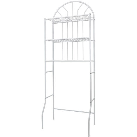 Meuble de toilette / Colonne de toilette / Meuble WC 3 rangées étagère de salle de bains - 65×34×177cm - blanc