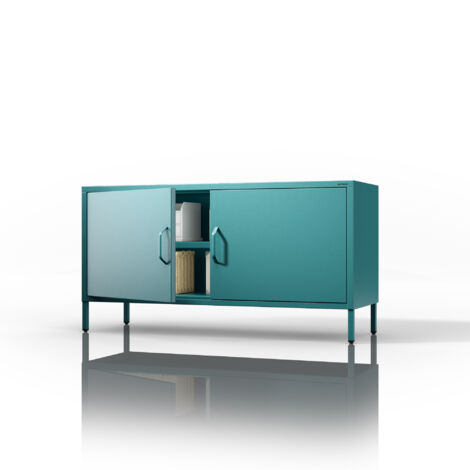 Meuble de TV industriel ROSA, 1150 x 595 x 400 mm, Modern: turquoise