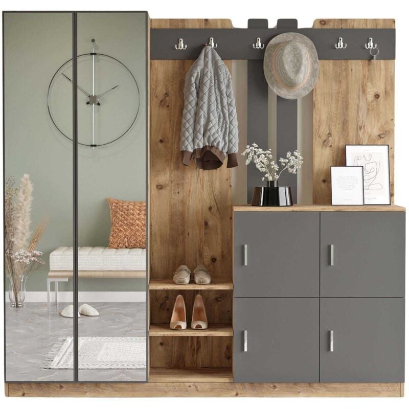 Meuble d'entrée avec rangements et patères Izy