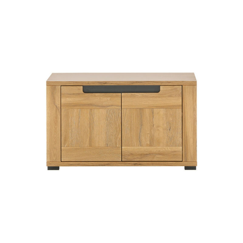 TMM - Meuble d'entrée à chaussures 2 portes Chêne/Gris - cracovie - l 77 x l 37 x h 43.5 cm