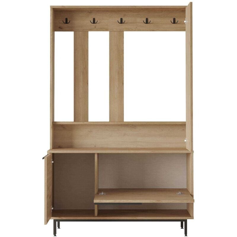 Meuble d'entrée en aggloméré et effet cannage Only