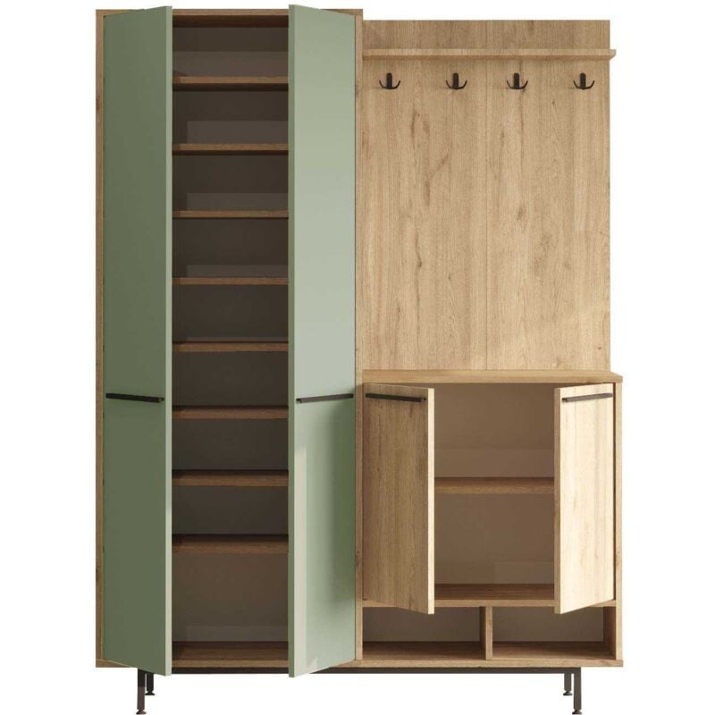 Asir Group Llc - Meuble d'entrée avec placard à chaussures et patères Sylvie