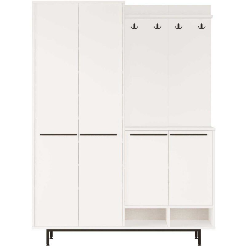 Asir Group Llc - Meuble d'entrée avec placard à chaussures et patères Sylvie