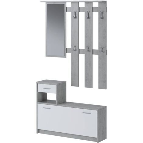 Meuble d'Entrée - Blanc 25,5x100x190h cm