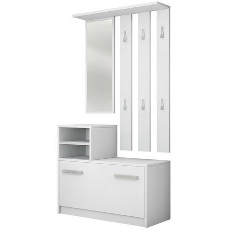 Meuble d'entrée Candum, Blanc, 0x0x0cm, Disponible, Stratifié, Murale, À poser