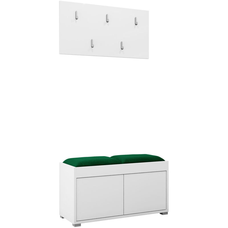 Mobilier1 - Meuble d'entrée Comfivo Fersoe 117, Blanc, 0x0x0cm, Tapisserie, Stratifié, à suspendre, à poser