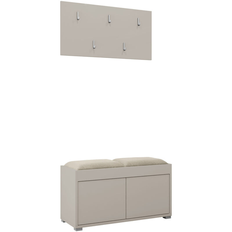 Mobilier1 - Meuble d'entrée Comfivo Fersoe 117, Cachemire, 0x0x0cm, Tapisserie, Stratifié, à suspendre, à poser