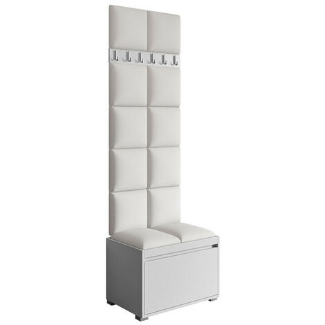 Habitat Et Jardin – Meuble d'entrée Comfivo 395 – Dimensions 207x65x34cm – Stratifié et faux cuir – À poser ou à suspendre