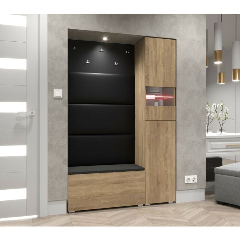 Viva - Meuble d'entrée GF84, 120 x 35 x 182 cm, chêne sonoma