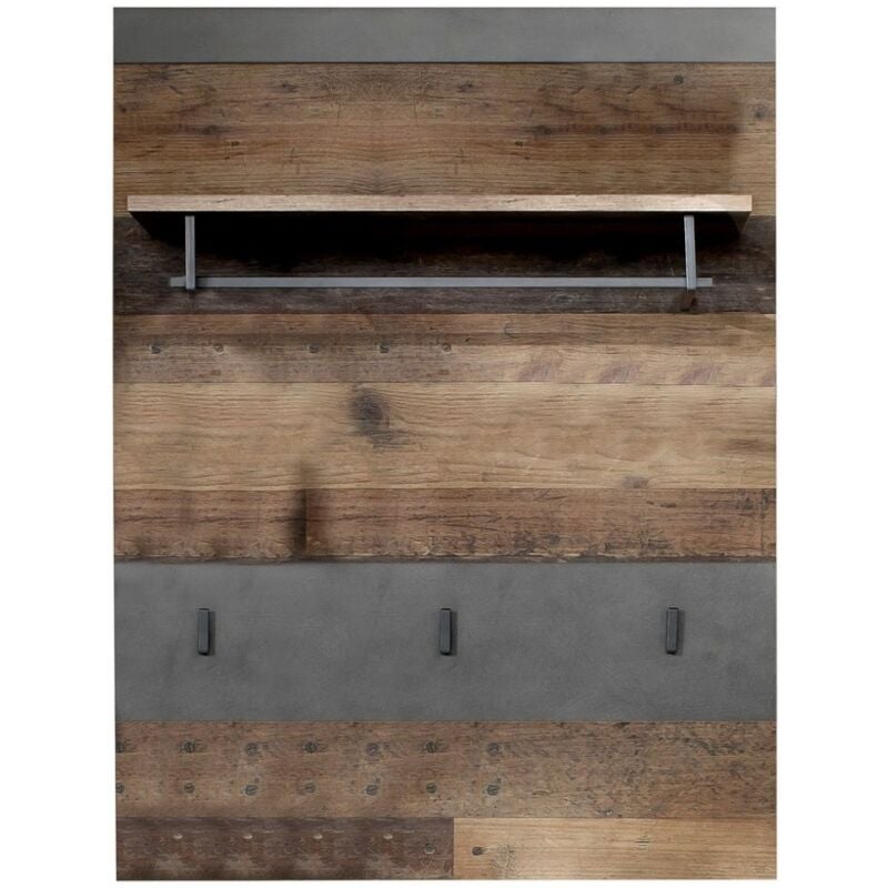 Epikasa - Meuble d'Entrée Indy, Bois, Gris, Marron, 80x106x29 cm