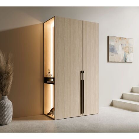 Meuble d'entrée moderne en bois avec miroir 110cm ORELIA