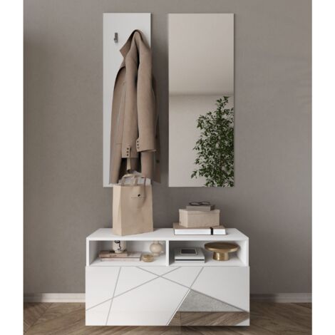 Meuble d'entrée moderne laqué blanc ANTONIA