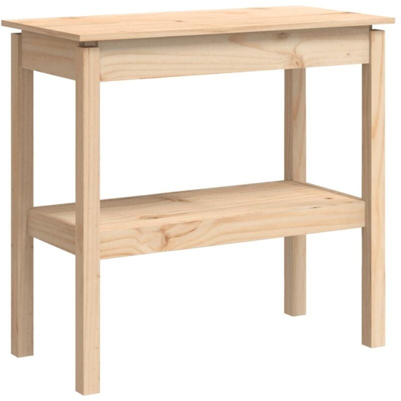 Décoshop26 - Meuble d'entrée table console design élégant avec étagères 80 x 40 x 75 cm bois massif de pin brun DEC031577