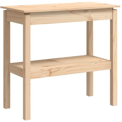 Meuble d'entrée table console design élégant avec étagères 80 x 40 x 75 cm bois massif de pin brun DEC031577