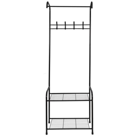 Meuble d'Entrée Vestiaire "2 Niveaux" 170cm Noir