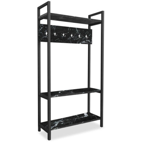 Meuble d'Entrée Vestiaire "Sicaret" 180cm Noir Mat