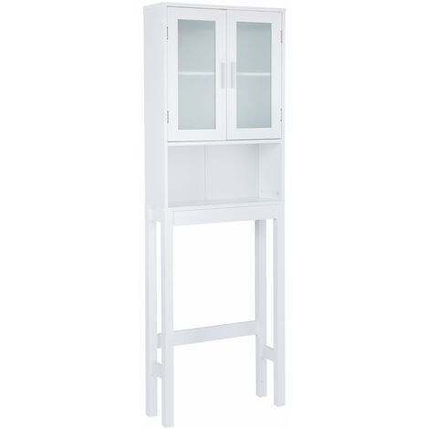 Meuble dessus de toilettes WC 2 portes 1 etagère et 1 tablette H173cm  bambou - RETIF