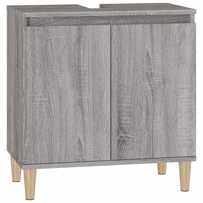 Helloshop26 - Meuble d'évier armoire de lavabo 58 x 33 x 60 cm bois d'ingénierie gris