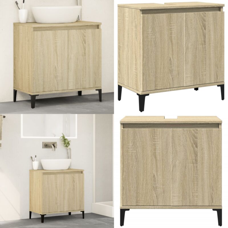 Vidaxl - Meuble d'évier chêne sonoma 58x33x60 cm bois d'ingénierie - Meubles De Salle De Bain - Meuble Vasque - Armoire Lavabo - Rangement Salle De