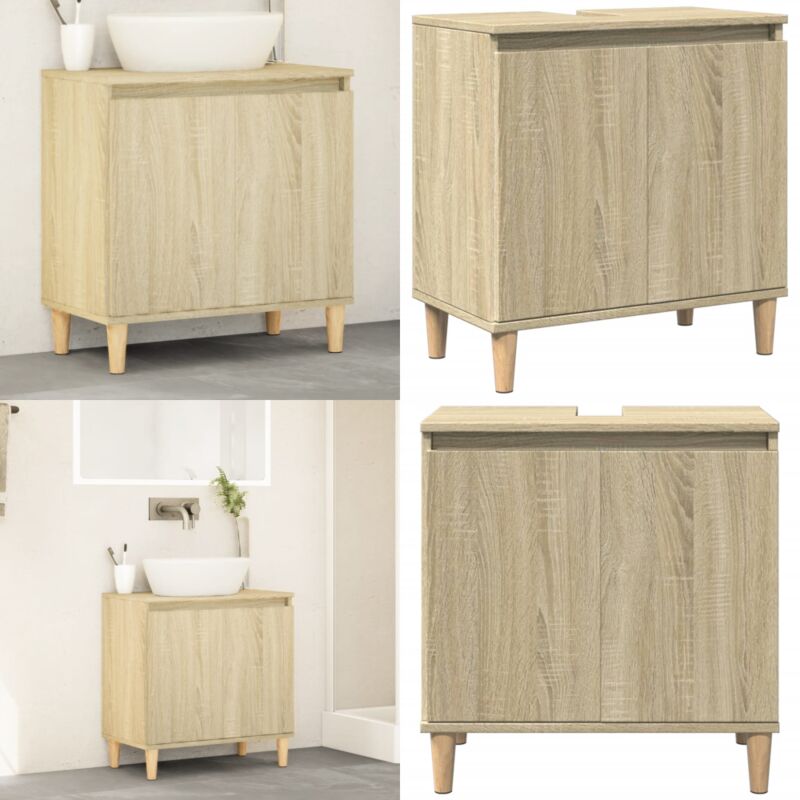 Vidaxl - Meuble d'évier chêne sonoma 58x33x60 cm bois d'ingénierie - Meubles De Salle De Bain - Meuble Vasque - Armoire Lavabo - Rangement Salle De