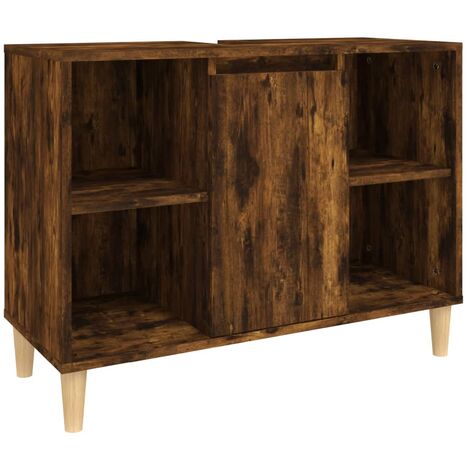 Meuble d'évier sous lavabo salle de bain 80 x 33 x 60 cm bois d'ingénierie marron