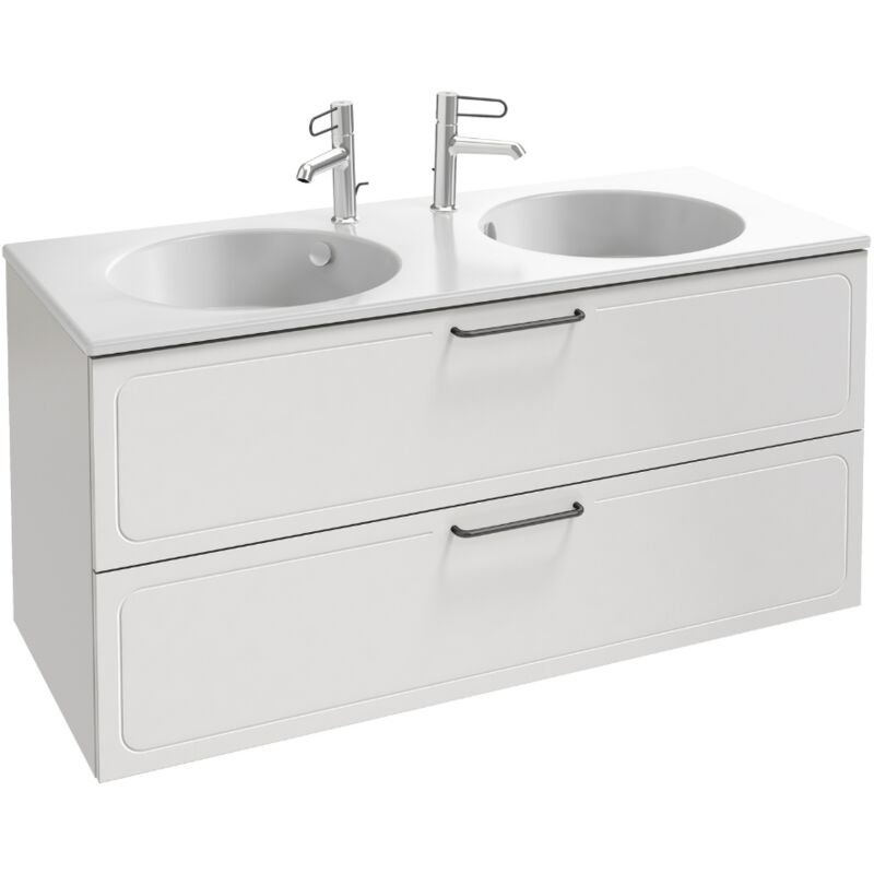 Jacob Delafon - Meuble double vasque 120 cm Odéon Rive Gauche 2 tiroirs blanc