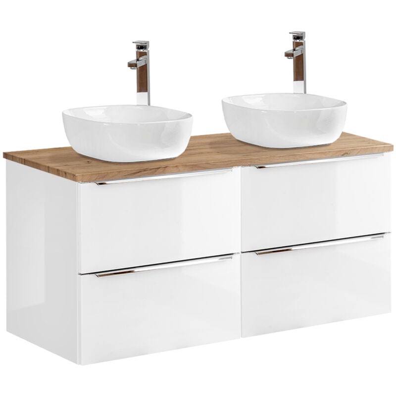 Petits-meubles - Meuble double vasque 120cm April Blanc et Bois