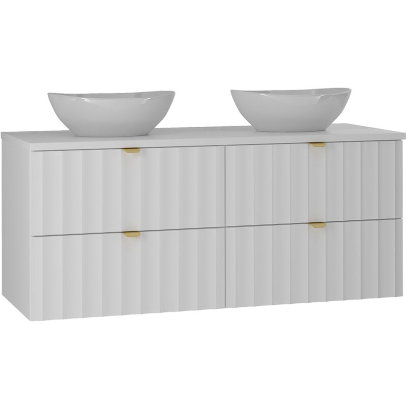 Meuble double vasque 120cm Lexa Blanc